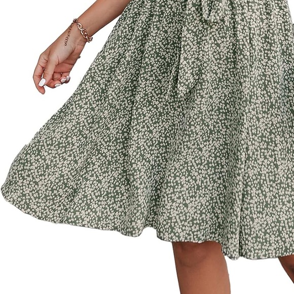 Women's Fall Sleeveless Flowy Dress Casual Mock Neck Elastic Waist M - Picture 2 of 2